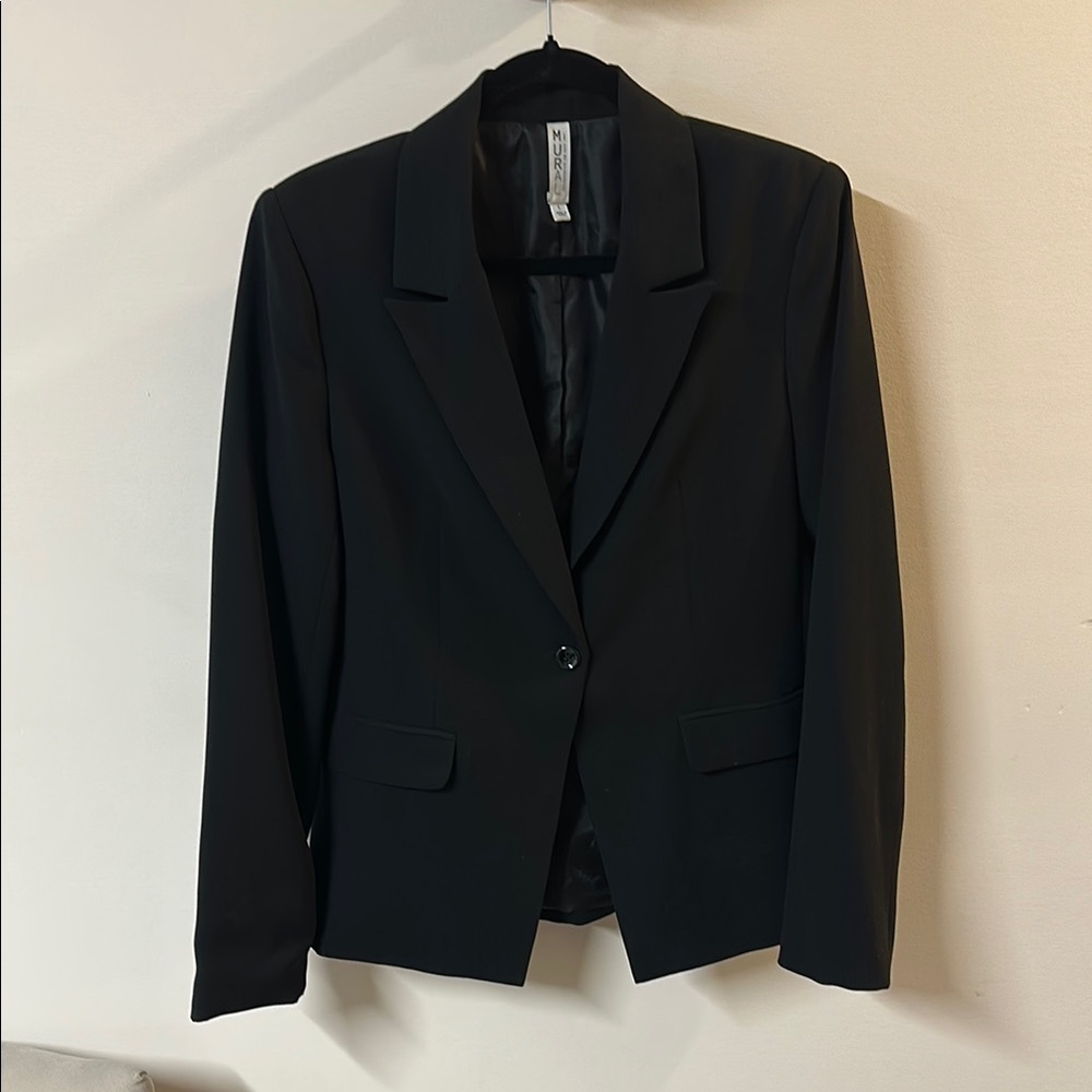 Black Blazer with Notched Lapels and Tailored Fit